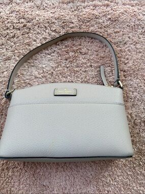kate spade Pebble Leather Shoulder Bag in Light blush pink